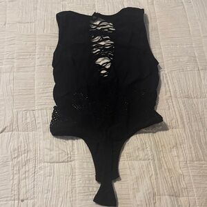 Black Lace-Up Bodysuit